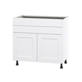 Hugo&Borg Jolie 36-in W x 34.5-in H x 24-in D Warm White 1-Drawer Base Fully Assembled Cabinet (Flat Panel Shaker Style)