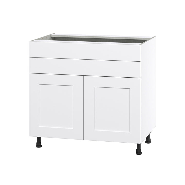 Hugo&Borg Jolie 36-in W x 34.5-in H x 24-in D Warm White 1-Drawer Base Fully Assembled Cabinet (Flat Panel Shaker Style)
