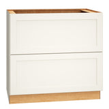 Diamond Express Jamestown 36-in W x 34.5-in H x 24-in D White 2-Drawer Base Fully Assembled Plywood Cabinet (Recessed Panel Shaker Style)