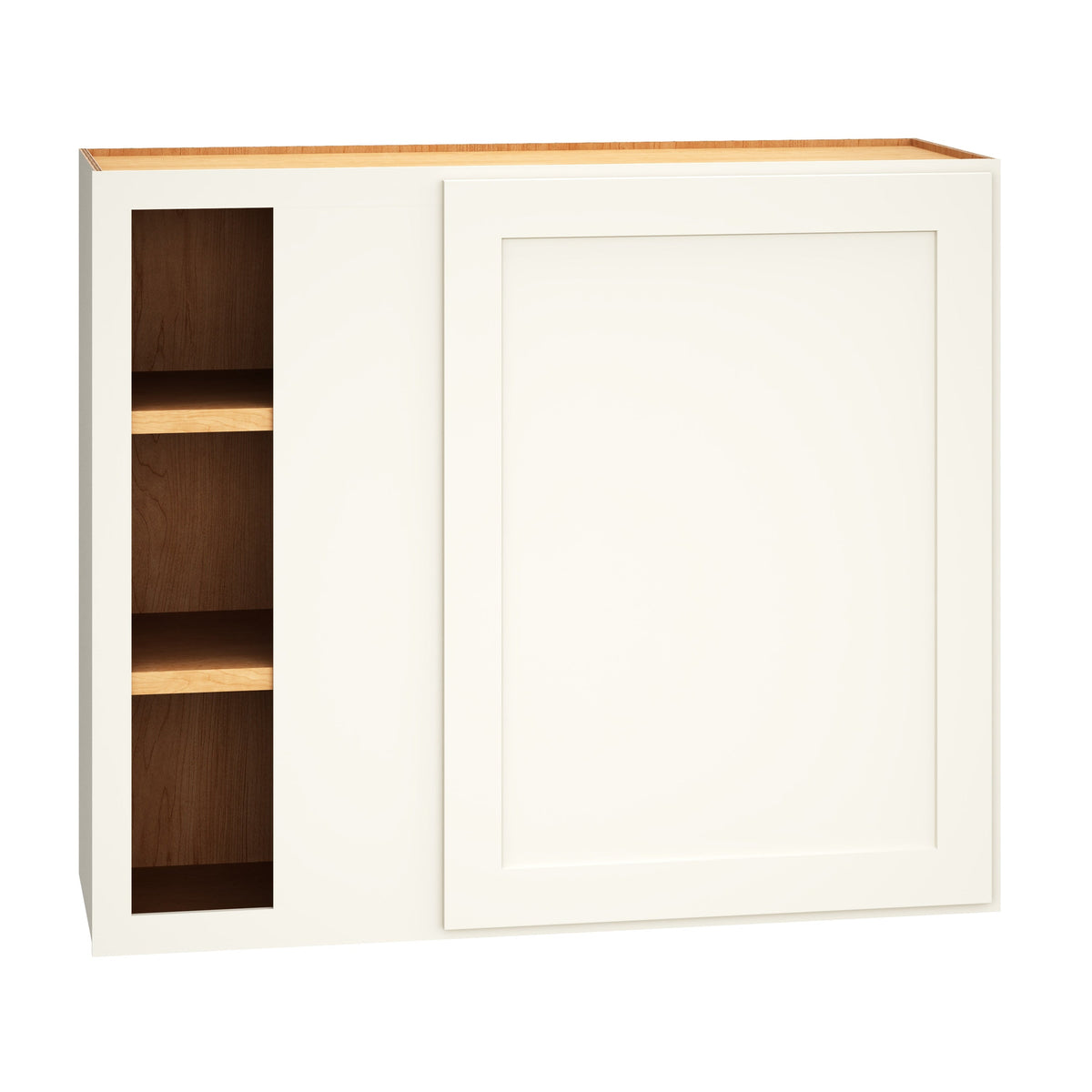 Diamond Express Jamestown 36-in W x 30-in H x 12-in D White Blind Corner Wall Fully Assembled Plywood Cabinet (Recessed Panel Shaker Style)
