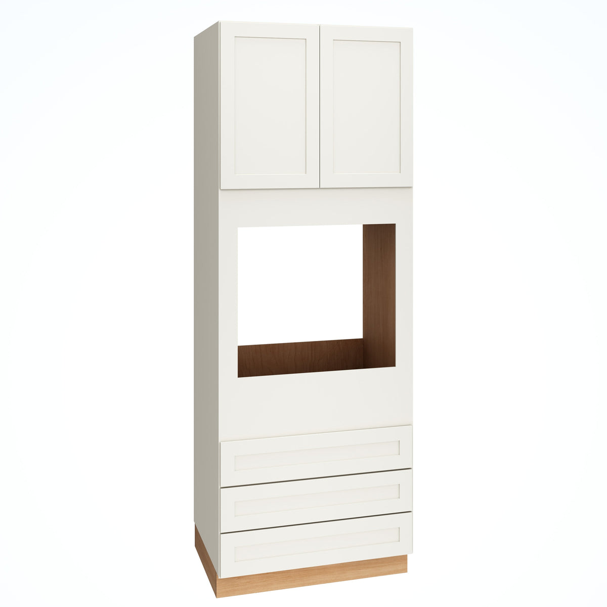 Diamond Express Jamestown 33-in W x 93-in H x 24-in D White 3-Drawers Single Oven Base Fully Assembled Plywood Cabinet (Recessed Panel Shaker Style)