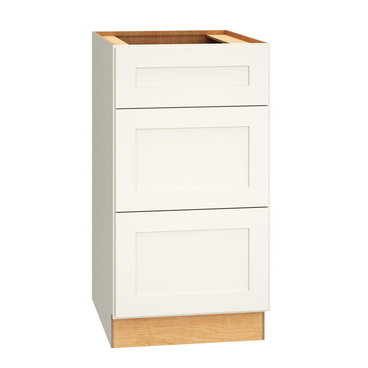 Diamond Express Jamestown 18-in W x 34.5-in H x 24-in D White 3-Drawer Base Fully Assembled Plywood Cabinet (Recessed Panel Shaker Style)