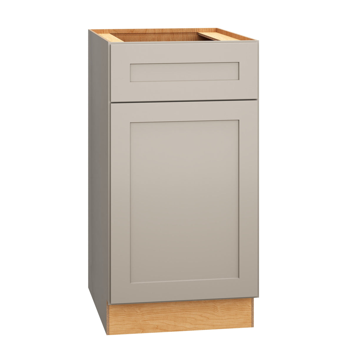 Diamond Express Jamestown 18-in W x 34.5-in H x 24-in D Cloud Gray 1-Drawer Pull-out Wastebasket Base Fully Assembled Plywood Cabinet (Recessed Panel Shaker Style)