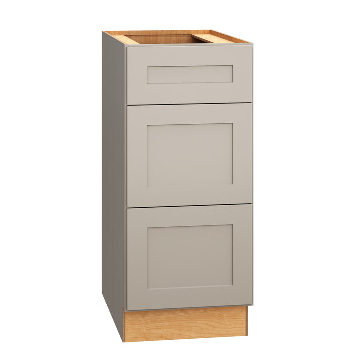 Diamond Express Jamestown 15-in W x 34.5-in H x 24-in D Cloud Gray 3-Drawer Base Fully Assembled Plywood Cabinet (Recessed Panel Shaker Style)
