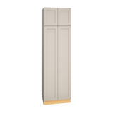 Diamond Express Jamestown 24-in W x 84-in H x 24-in D Cloud Gray Pantry Fully Assembled Plywood Cabinet (Recessed Panel Shaker Door Style)