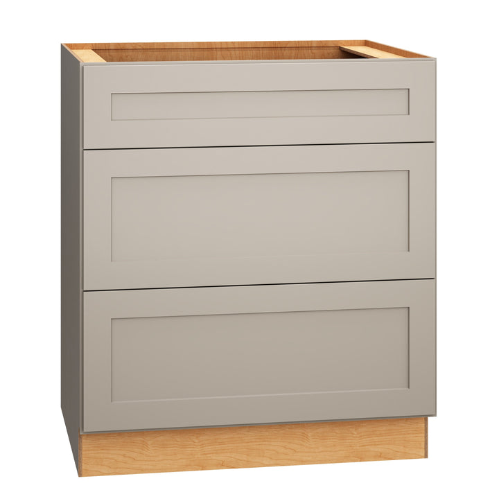 Diamond Express Jamestown 30-in W x 34.5-in H x 24-in D Cloud Gray 3-Drawer Base Fully Assembled Plywood Cabinet (Recessed Panel Shaker Style)