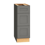 Diamond Express Jamestown 12-in W x 34.5-in H x 24-in D Moonstone Gray 3-Drawer Base Fully Assembled Plywood Cabinet (Recessed Panel Shaker Style)