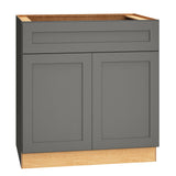 Diamond Express Jamestown 33-in W x 34.5-in H x 24-in D Moonstone Gray 1-Drawer Base Fully Assembled Plywood Cabinet (Recessed Panel Square Style)