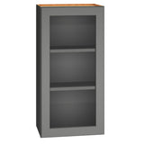 Diamond Express Jamestown 18-in W x 36-in H x 12-in D Moonstone Gray Wall Fully Assembled Plywood Cabinet (Recessed Panel Square Door Style)