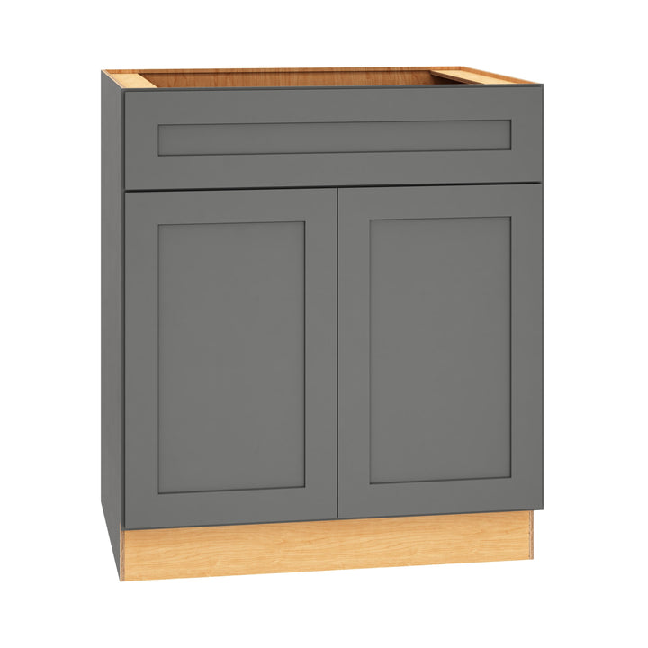 Diamond Express Jamestown 30-in W x 34.5-in H x 24-in D Moonstone Gray 1-Drawer Base Fully Assembled Plywood Cabinet (Recessed Panel Square Style)