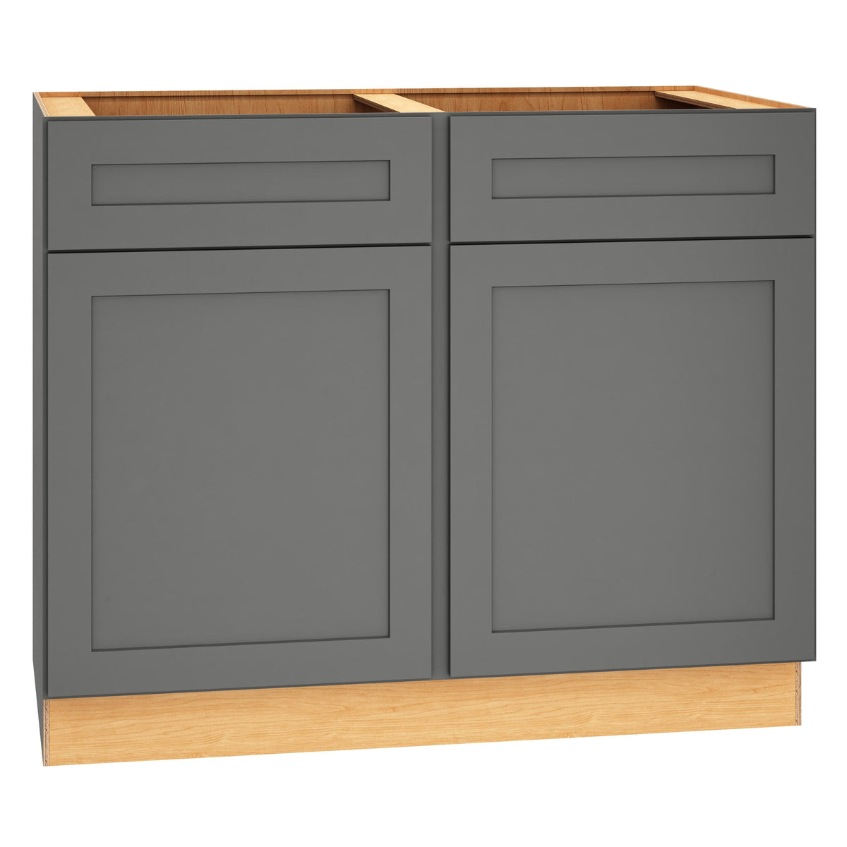 Diamond Express Jamestown 42-in W x 34.5-in H x 24-in D Moonstone Gray 1-Drawer Base Fully Assembled Plywood Cabinet (Recessed Panel Square Style)