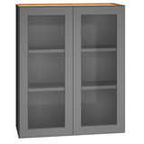 Diamond Express Jamestown 30-in W x 36-in H x 12-in D Moonstone Gray Wall Fully Assembled Plywood Cabinet (Recessed Panel Square Door Style)