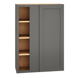 Diamond Express Jamestown 30-in W x 39-in H x 12-in D Moonstone Gray Blind Corner Wall Fully Assembled Plywood Cabinet (Recessed Panel Square Style)