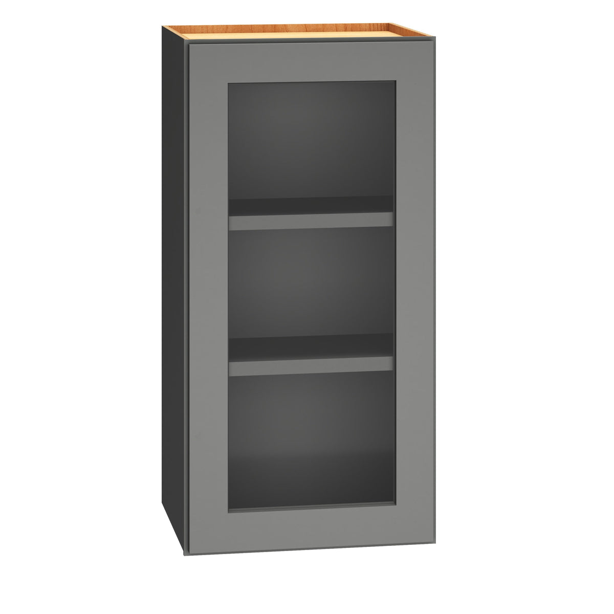 Diamond Express Jamestown 15-in W x 30-in H x 12-in D Moonstone Gray Wall Fully Assembled Plywood Cabinet (Recessed Panel Square Door Style)