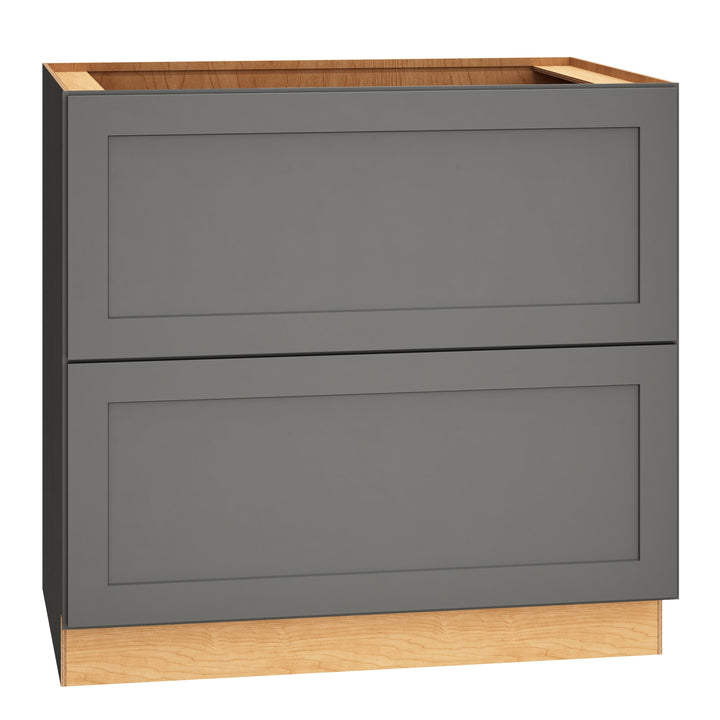 Diamond Express Jamestown 36-in W x 34.5-in H x 24-in D Moonstone Gray 2-Drawer Base Fully Assembled Plywood Cabinet (Recessed Panel Shaker Style)