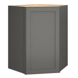 Diamond Express Jamestown 39-in W x 39-in H x 24-in D Moonstone Gray Diagonal Corner Wall Fully Assembled Plywood Cabinet (Recessed Panel Shaker Style)