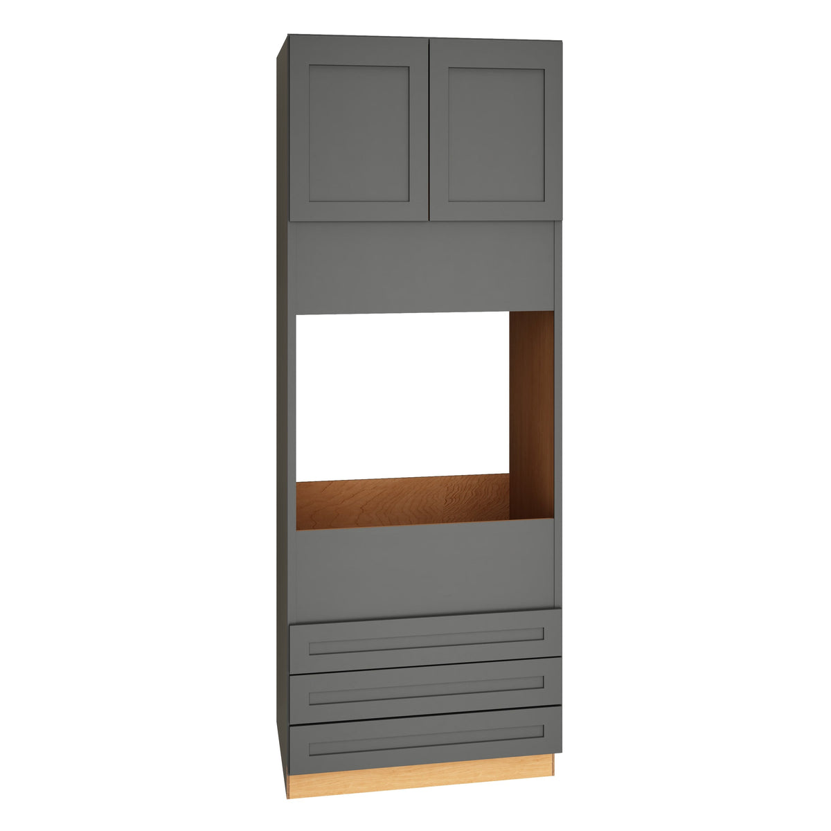 Diamond Express Jamestown 33-in W x 90-in H x 24-in D Moonstone Gray 3-Drawers Single Oven Base Fully Assembled Plywood Cabinet (Recessed Panel Square Style)