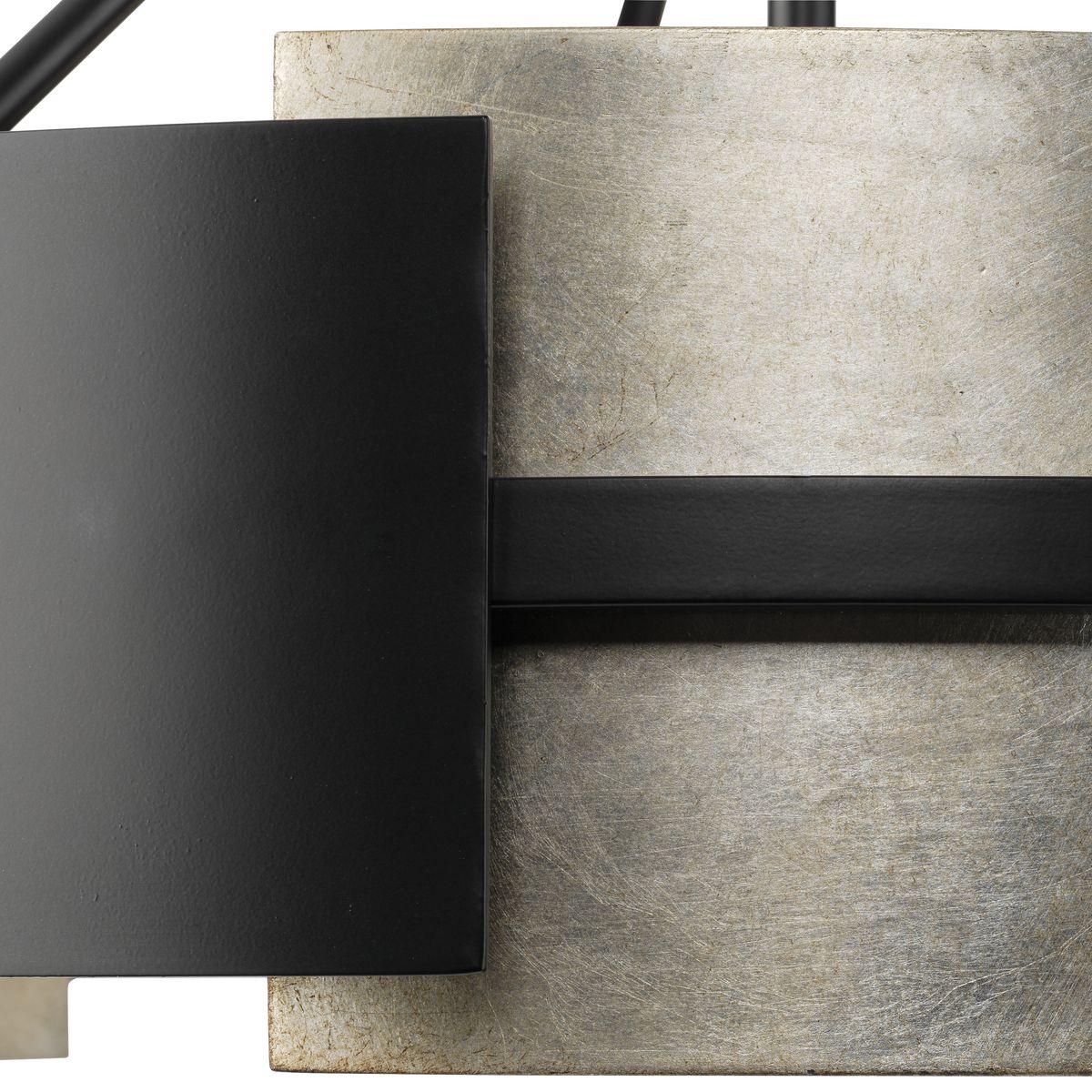Progress Lighting Lowery 5-Light Matte Black with Aged Silver Leaf Accents Modern/Contemporary Drum Large Hanging Pendant Light