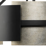 Progress Lighting Lowery 5-Light Matte Black with Aged Silver Leaf Accents Modern/Contemporary Drum Large Hanging Pendant Light