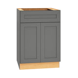 Diamond Express Jamestown 24-in W x 34.5-in H x 24-in D Moonstone Gray 1-Drawer Base Fully Assembled Plywood Cabinet (Recessed Panel Square Style)