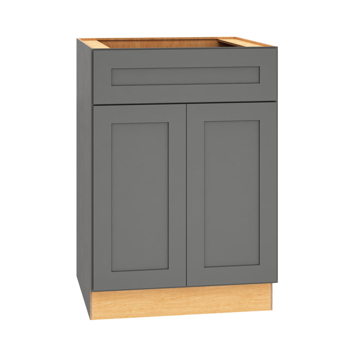 Diamond Express Jamestown 24-in W x 34.5-in H x 24-in D Moonstone Gray 1-Drawer Base Fully Assembled Plywood Cabinet (Recessed Panel Square Style)