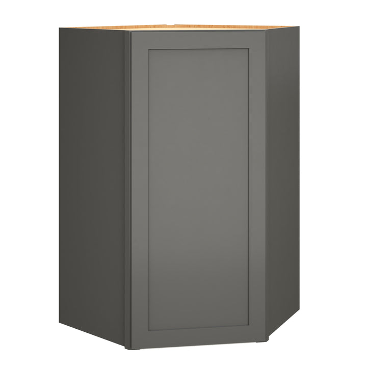 Diamond Express Jamestown 42-in W x 42-in H x 24-in D Moonstone Gray Diagonal Corner Wall Fully Assembled Plywood Cabinet (Recessed Panel Square Style)