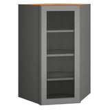 Diamond Express Jamestown 42-in W x 42-in H x 12-in D Moonstone Gray Diagonal Corner Wall Fully Assembled Plywood Cabinet (Recessed Panel Square Style)