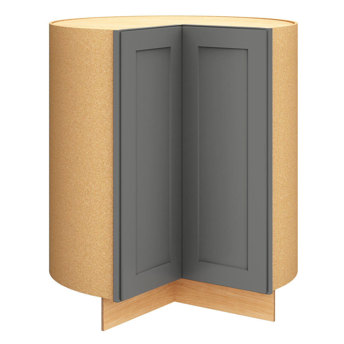 Diamond Express Jamestown 36-in W x 34.5-in H x 24-in D Moonstone Gray Lazy Susan Corner Base Fully Assembled Plywood Cabinet (Recessed Panel Square Style)