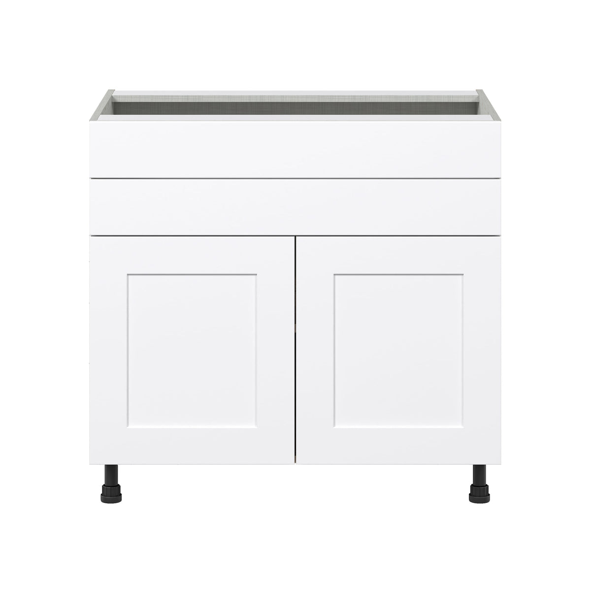 Hugo&Borg Jolie 36-in W x 34.5-in H x 24-in D Warm White 1-Drawer Base Fully Assembled Cabinet (Flat Panel Shaker Style)