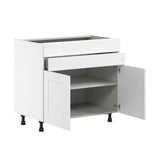 Hugo&Borg Jolie 36-in W x 34.5-in H x 24-in D Warm White 1-Drawer Base Fully Assembled Cabinet (Flat Panel Shaker Style)
