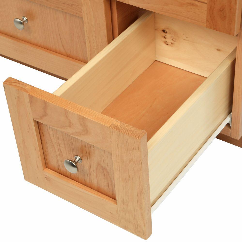 Shaker 42 in. W x 21 in. D x 34.5 in. H Vanity Cabinet Only in Natural Alder - Super Arbor