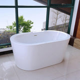 Bridgewater 56 in Acrylic Freestanding Double Ended Soaking Bathtub with Drain and Overflow Included in White - Super Arbor
