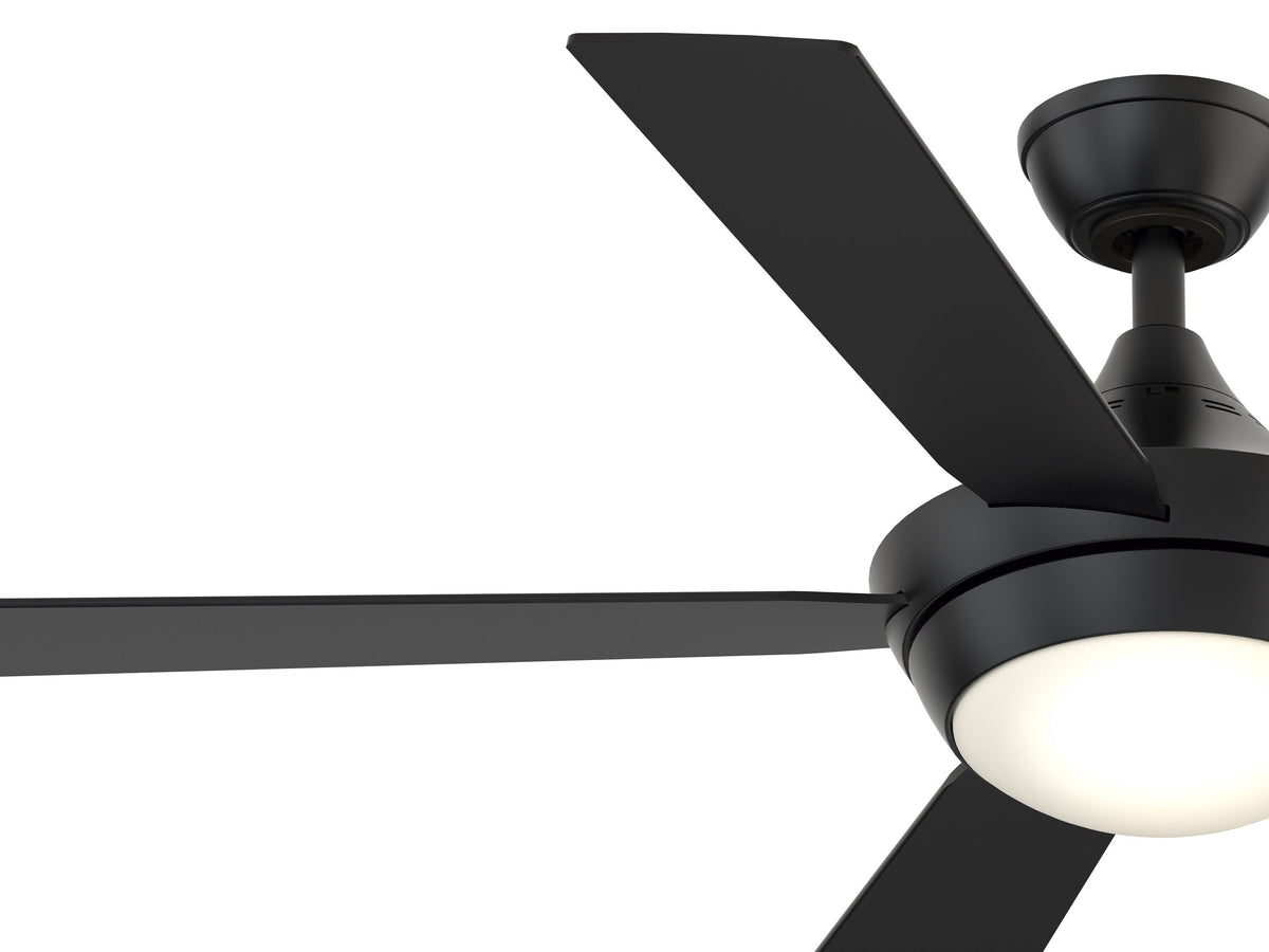 Fanimation Studio Collection AireDrop WiFi 52-in Black LED Indoor Smart Ceiling Fan with Remote (5-Blade)