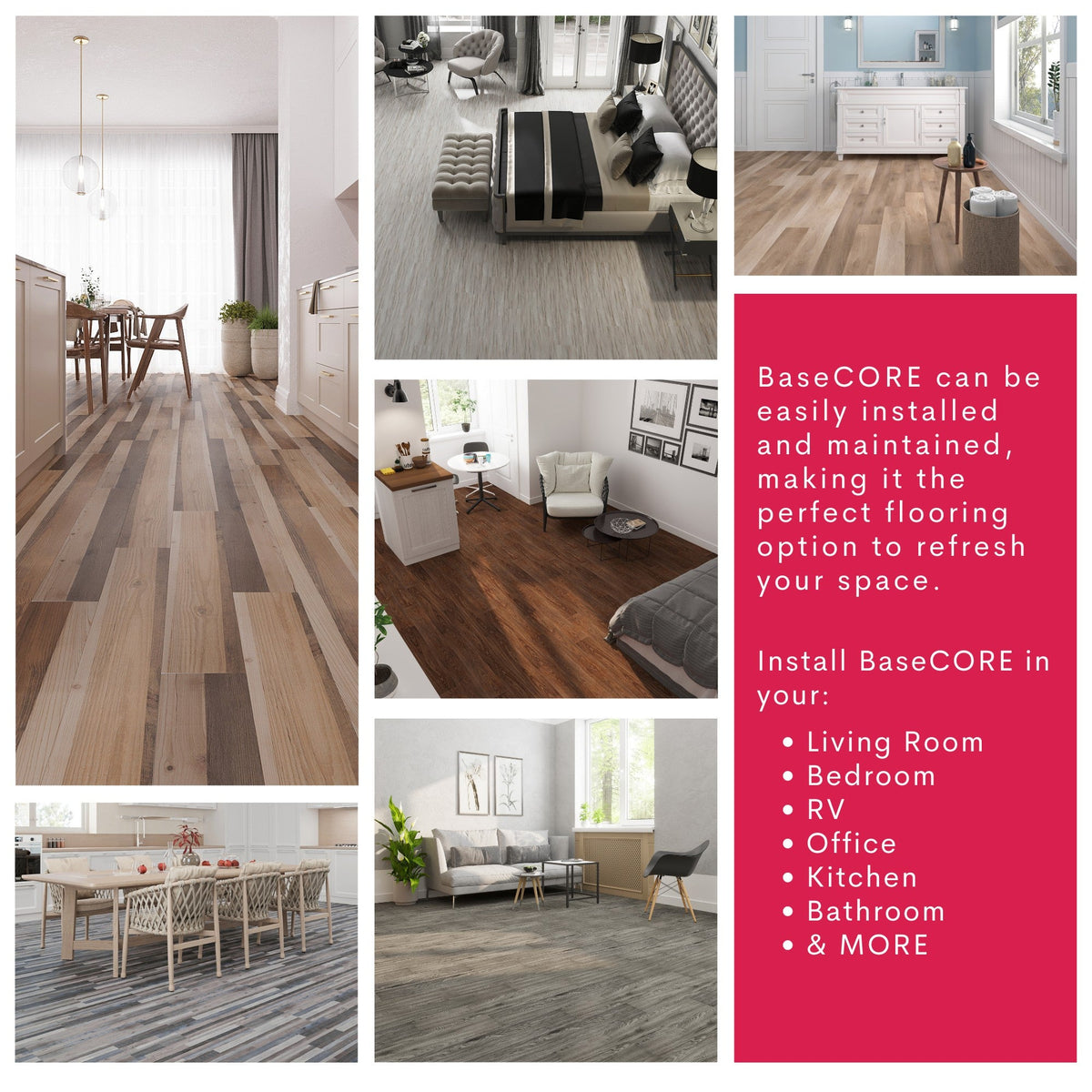 Lucida USA BaseCore Dark Grey Gray 12-mil x 6-in W x 36-in L Waterproof Peel and Stick Vinyl Plank Flooring (54-sq ft/ Piece)
