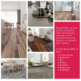 Lucida USA BaseCore Dark Grey Gray 12-mil x 6-in W x 36-in L Waterproof Peel and Stick Vinyl Plank Flooring (54-sq ft/ Piece)