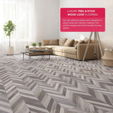 Lucida USA (Sample) BaseCore Grey Chevron Gray Wood Look 12-mil Water Resistant Peel and Stick Vinyl Tile
