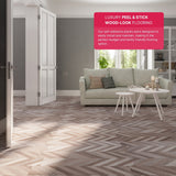 Lucida USA (Sample) BaseCore Brown Chevron Brown Wood Look 12-mil Water Resistant Peel and Stick Vinyl Tile