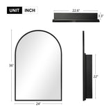 24-in x 36-in Surface/Recessed Mount White Mirrored Arched Medicine Cabinet