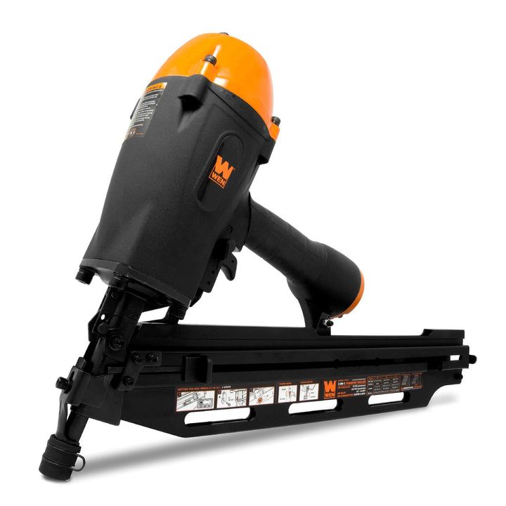 WEN 61731 3-in-1 Pneumatic 21°, 28° & 34° Framing Nailer with Carrying Case