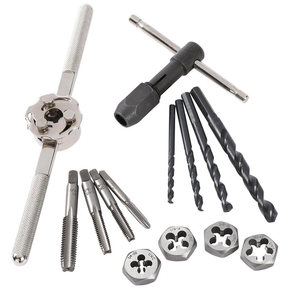 Fractional Tap and Large Hexagon Die Set (14-Piece) - Super Arbor