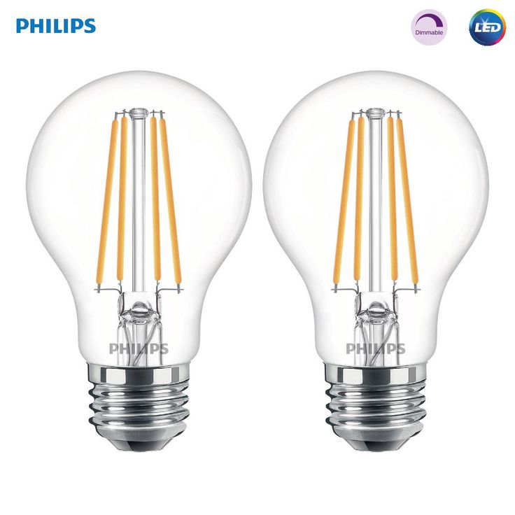 Philips 40-Watt Equivalent A19 Dimmable Energy Saving Clear Glass Indoor/Outdoor LED Light Bulb Daylight (5000K) (4-Pack)