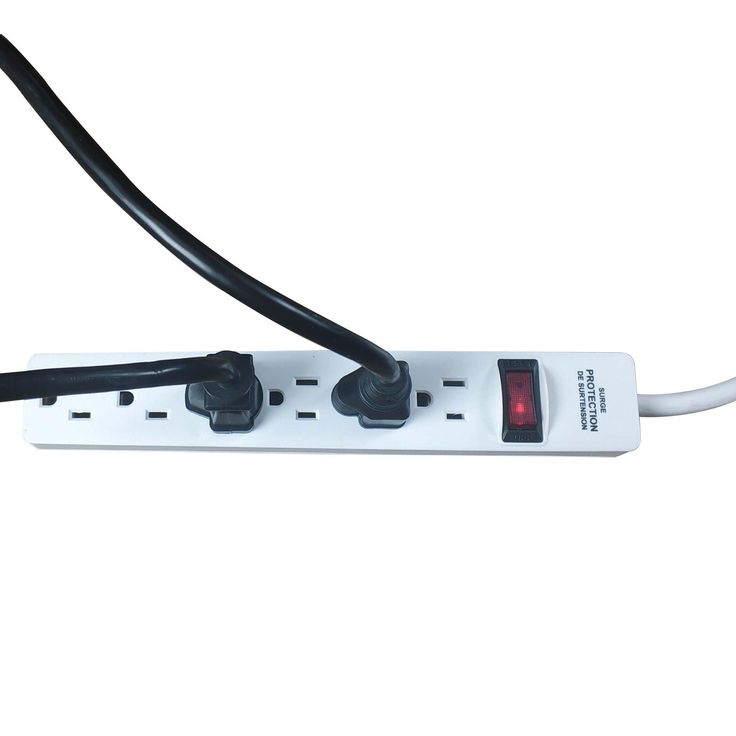 Hyper Tough 2 Pack 6-Outlet Surge Protector with 2.5 ft Cords 500-Joule, White