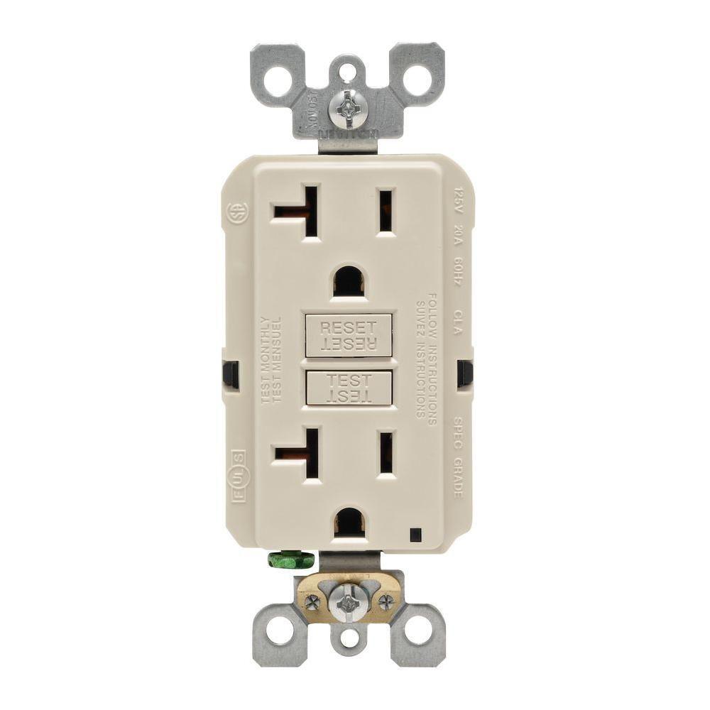 20 Amp Self-Test SmartlockPro Slim GFCI Duplex Outlet, White (3-Pack) - Super Arbor