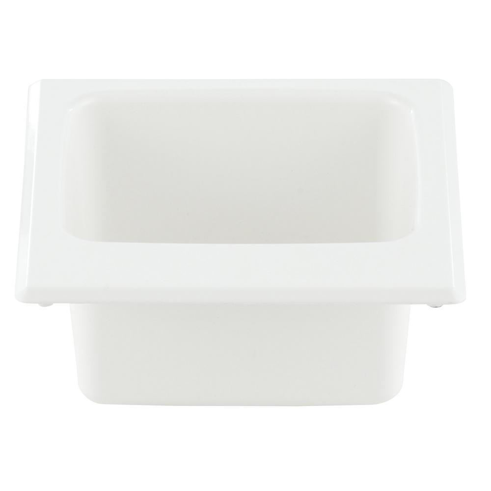 15 in. x 15 in. Fiberglass Self-Rimming Bar Sink in White - Super Arbor