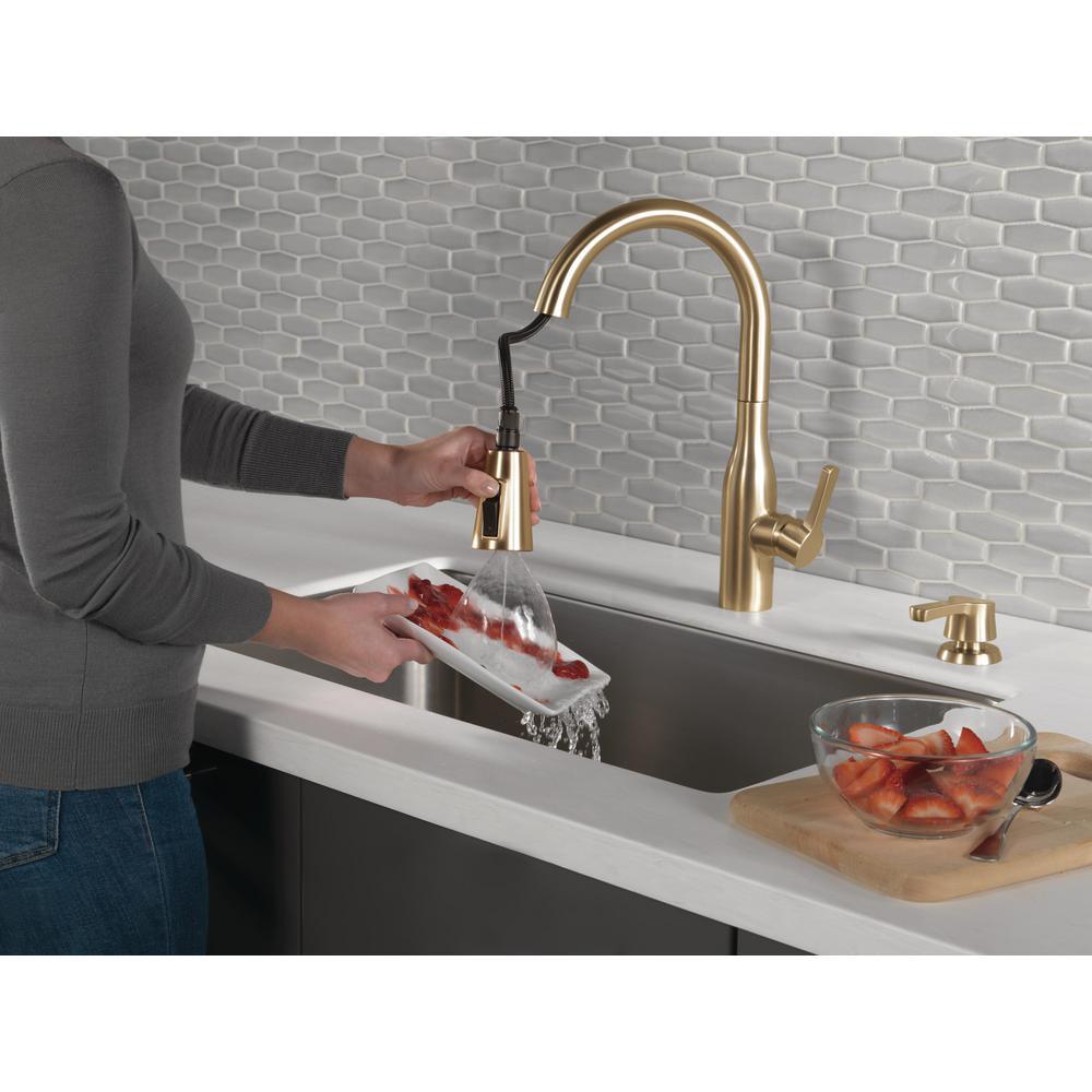 Marca Single-Handle Pull-Down Sprayer Kitchen Faucet with ShieldSpray Technology in Champagne Bronze - Super Arbor