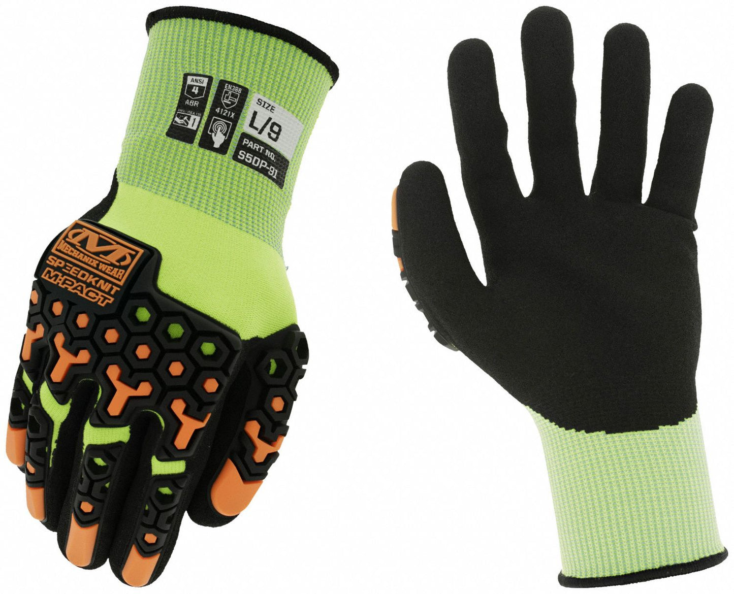 MECHANIX WEAR SpeedKnit™ S5DP91 Nitrile Palm-Dipped Knit Gloves - XL, ANSI Abrasion Level 4
