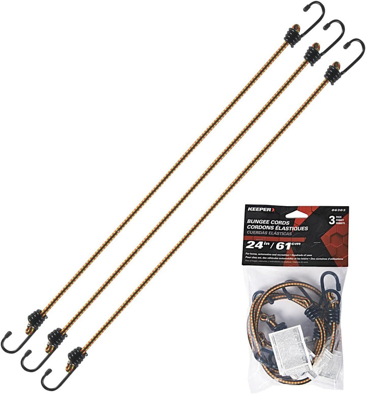 Keeper 24 in. Bungee Cord (3-Pack)