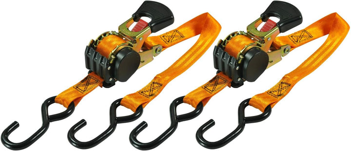 Keeper 1 in. x 6 ft. x 500 lbs. Retractable Motorcycle/ATV Ratchet Tie-Down Straps (2-Pack)