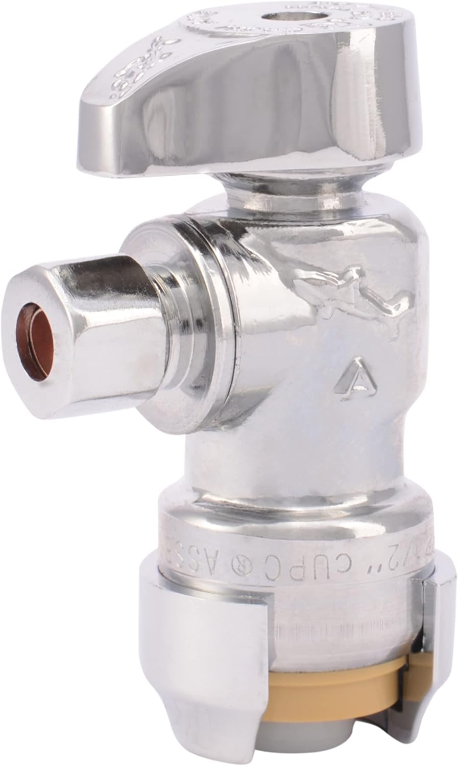 SharkBite Brass 1/2-in Push-to-Connect x 1/4-in OD Compression Quarter Turn Angle Valve
