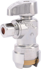 SharkBite Brass 1/2-in Push-to-Connect x 1/4-in OD Compression Quarter Turn Angle Valve